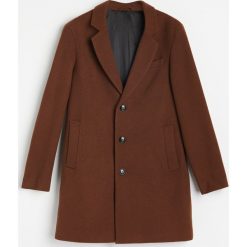 Elegancki płaszcz z wełną -. Płaszcze męskie Reserved, s, bez wzorów, z wełny, eleganckie, bez kaptura. Za 349,99 zł.