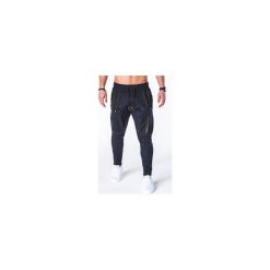 Joggery męskie: SPODNIE MĘSKIE JOGGERY P671 – GRANATOWE