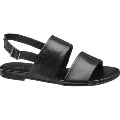 Sandały damskie 5th Avenue czarne. Czarne sandały damskie 5th Avenue, bez wzorów, ze skóry, bez obcasa, bez zapięcia. Za 119,90 zł.