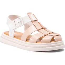 Sandały MELISSA - Squad Ad 32432 Beige/White 51635. Brązowe klapki damskie marki Melissa, bez wzorów, z tworzywa sztucznego, bez obcasa. Za 379,00 zł.