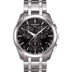 PROMOCJA ZEGAREK TISSOT T - CLASSIC COUTURIER CHRONOGRAPH T035.617. Czarne zegarki męskie marki TISSOT, ze stali. W wyprzedaży za 1672,00 zł.