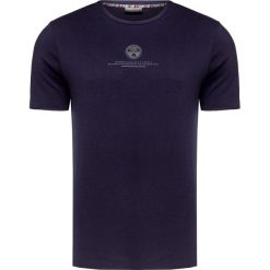 T-shirt NAPAPIJRI SALME. Niebieskie t-shirty męskie Napapijri, z nadrukiem, z bawełny, z okrągłym kołnierzem. W wyprzedaży za 208,00 zł.