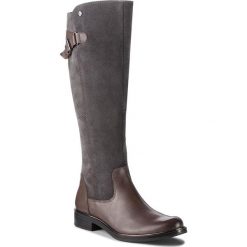 Oficerki CAPRICE - 9-25523-21 Dk Grey Comb 203. Szare buty zimowe damskie Caprice, z materiału, przed kolano, na wysokim obcasie, na obcasie. Za 549,90 zł.