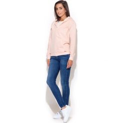 Różowa Damska Rozpinana Bluza z Kapturem. Różowe bluzy damskie KATRUS, s, bez wzorów, z elastanu. Za 147,90 zł.