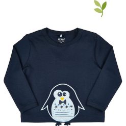 Koszulka w kolorze granatowym. Niebieskie t-shirty chłopięce z długim rękawem MeToo, z aplikacjami, z bawełny. W wyprzedaży za 42,95 zł.