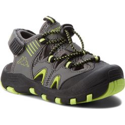 Sandały KAPPA - Taken K 260585K Grey/Lime 1633. Szare sandały męskie Kappa, ze skóry ekologicznej, bez zapięcia. Za 119,00 zł.