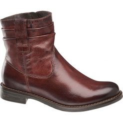 Botki damskie 5th Avenue bordowe. Czerwone botki damskie na zamek marki 5th Avenue, z materiału, na zamek. Za 239,90 zł.