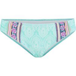 Figi bikini bonprix turkusowo-biały z nadrukiem. Zielone stroje kąpielowe damskie marki bonprix, z nadrukiem. Za 59,99 zł.