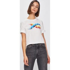 Pinko - Top. Szare bluzki damskie Pinko, s, z nadrukiem, z bawełny, z okrągłym kołnierzem. W wyprzedaży za 299,90 zł.