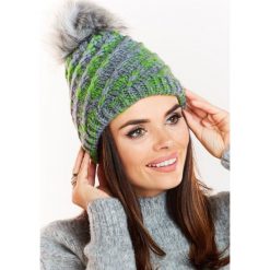 Czapka AC09 zielony. Zielone czapki damskie Awama, bez wzorów, z wełny. Za 116,85 zł.