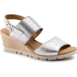 Espadryle GABOR - 62.843.10 Silber (Jute). Szare espadryle damskie marki Gabor, bez wzorów, ze skóry, bez obcasa, na obcasie. W wyprzedaży za 299,00 zł.