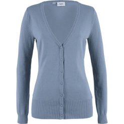 Kardigany damskie: Sweter rozpinany bonprix matowy niebieski