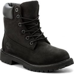 Trapery TIMBERLAND - 6In Prem 12907/TB0129070011 Black Nubuck. Czarne trapery damskie Timberland, ze skóry, klasyczne, bez obcasa, bez zapięcia. W wyprzedaży za 399,00 zł.
