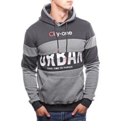 Bluza męska z kapturem szara Recea. Szare bluzy męskie Recea, xl, bez wzorów, z bawełny, z kapturem, bez rękawów, z kapturem. Za 58,40 zł.