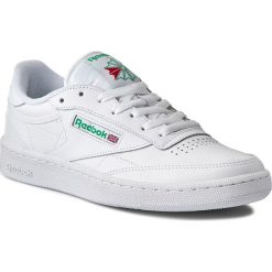 Buty Reebok - Club C 85 AR0456 White/Green. Białe buty sportowe damskie Reebok, na co dzień, bez wzorów, ze skóry, bez zapięcia. W wyprzedaży za 249,00 zł.