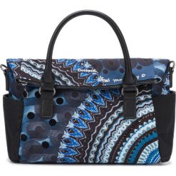 Desigual Blue Friend Loverty Torebka Niebieski. Niebieskie torebki klasyczne damskie Desigual, w paski, z materiału, z aplikacjami. Za 326,95 zł.