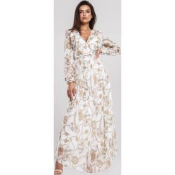 Biała Sukienka Wears. Białe sukienki damskie other, na lato, s, bez wzorów, z tkaniny, bez kołnierzyka, bez rękawów, maxi. Za 139,99 zł.