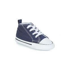 Buty Dziecko Converse CHUCK TAYLOR FIRST STAR CANVAS HI. Niebieskie trampki dziewczęce Converse, bez wzorów, bez zapięcia. Za 116,10 zł.