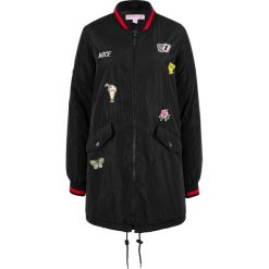 Długa kurtka z kolekcji Maite Kelly bonprix czarny. Czarne kurtki damskie bonprix, bez wzorów, długie. Za 189,99 zł.