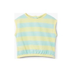 Mango Kids - Top dziecięcy Elia 80-104 cm. Białe topy damskie marki Mango Kids, z bawełny, z okrągłym kołnierzem, bez rękawów. W wyprzedaży za 12,90 zł.