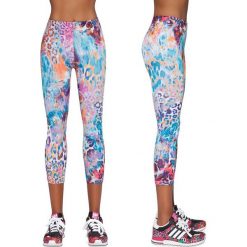 Bas Black Legginsy damskie krótkie Caty 70 niebiesko-pomarańczowo-fioletowe r. L. Brązowe legginsy sportowe damskie marki Bas Black, l. Za 70,00 zł.