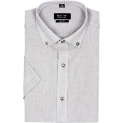 Koszula bexley 2512 krótki rękaw slim fit szary. Szare koszule męskie slim Recman, m, z krótkim rękawem. Za 89,99 zł.