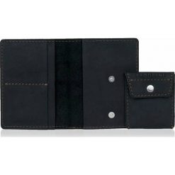Skórzany cienki portfel slim wallet z bilonówką BRODRENE SW01+ czarny - Czarny. Czarne portfele męskie Brødrene, bez wzorów, ze skóry. Za 115,00 zł.