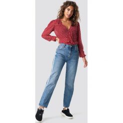 MANGO Proste jeansy z panelami - Blue. Niebieskie proste jeansy damskie marki Mango, z podwyższonym stanem. Za 161,95 zł.