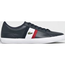 Lacoste - Buty Lerond. Niebieskie buty sportowe męskie marki Lacoste, ze skóry, na sznurówki. Za 399,90 zł.