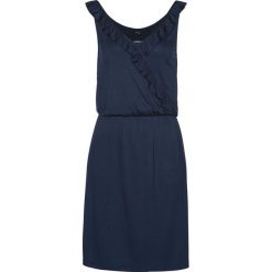 Sukienka shirtowa bonprix ciemnoniebieski. Niebieskie sukienki damskie bonprix, bez wzorów, bez kołnierzyka, bez rękawów. Za 69,99 zł.