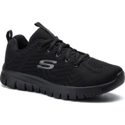 Sportowe SKECHERS 12615. Czarne buty sportowe damskie Skechers, bez wzorów, z materiału, sportowe. Za 199,99 zł.