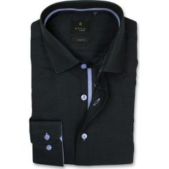 Koszula Męska REY JAY, Slim-Fit, Długi Rękaw, Grafitowa w Drobny Groszek KSDWRJ317108SL. Niebieskie koszule męskie Rey Jay, m, w grochy, z tkaniny, wizytowe, bez kołnierzyka, z długim rękawem. Za 99,00 zł.