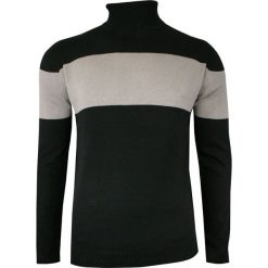 Dwukolorowy Męski Golf Męski -Brave Soul- 100% BAWEŁNA, Klasyczny, Szaro-Czarny SWBRSAW19WESTONblackgrey. Szare swetry męskie m, z bawełny, klasyczne, z golfem. Za 89,00 zł.