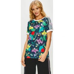 Adidas Originals - Top. Zielone topy damskie marki adidas Originals, s, z poliesteru, z okrągłym kołnierzem. Za 149,90 zł.