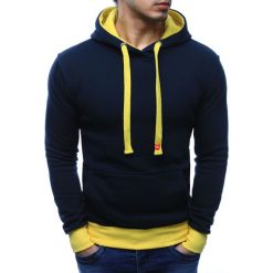 Bluzy męskie: Bluza męska z kapturem granatowa (bx2088)