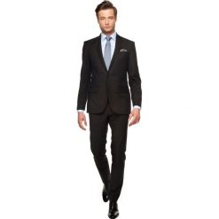 Garnitury: garnitur halton 309 czarny slim fit