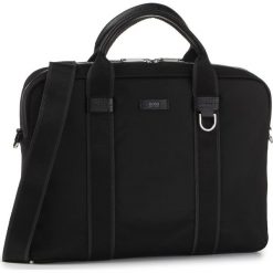 Torba na laptopa BOSS - Meridian 50407151 001. Czarne torby męskie skórzane Boss, bez wzorów, z materiału. W wyprzedaży za 1179,00 zł.