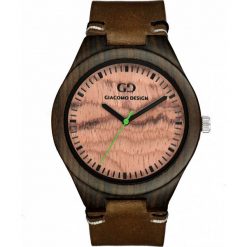 Zegarek Giacomo Design Drewniany męski GD08011. Brązowe zegarki męskie marki Giacomo Design. Za 454,99 zł.
