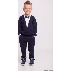 Bluzy chłopięce: Bluza dresowa ala marynarka granatowa