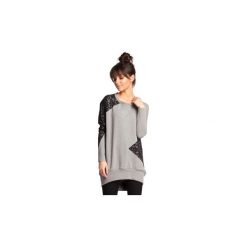 Bluzy Be B016 Bluza z koronką. Szare bluzy damskie BE, s, w koronkowe wzory, z koronki, bez rękawów, bez kaptura. Za 155,00 zł.