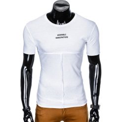 T-SHIRT MĘSKI Z NADRUKIEM S958 - BIAŁY. Białe t-shirty męskie marki Ombre Clothing, s, z nadrukiem. Za 29,00 zł.