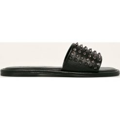 Aldo - Klapki skórzane Falcifera. Czarne klapki damskie ALDO, bez wzorów, ze skóry, bez obcasa, na obcasie. Za 279,90 zł.
