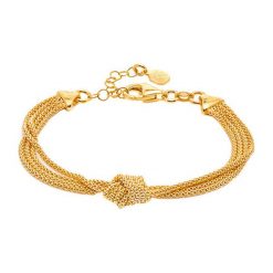 Pozłacana bransoletka. Żółte bransoletki damskie marki Ania Kruk, z materiału, srebrne. W wyprzedaży za 129,95 zł.