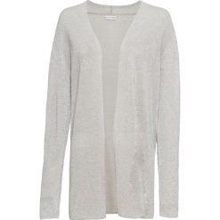 Sweter bez zapięcia, z nitką lureksową bonprix srebrny. Szare swetry damskie bonprix, bez wzorów, bez rękawów, bez kaptura. Za 69,99 zł.