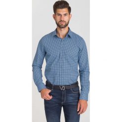 GRANATOWA KOSZULA JOOP! COLLECTION W DROBNY WZÓR. Niebieskie koszule męskie m, z bawełny. Za 199,50 zł.