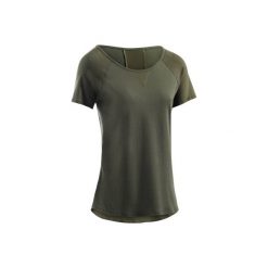 Koszulka Gym 900. Brązowe bluzki sportowe damskie DOMYOS, s, z bawełny. Za 44,99 zł.