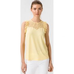 Vero Moda Alberta Top Żółty. Żółte podkoszulki damskie Vero Moda, m, w koronkowe wzory, z elastanu, bez rękawów. Za 95,95 zł.