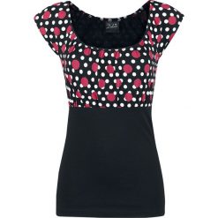 Pussy Deluxe Mixed Dotties Shirt Koszulka damska czarny/czerwony. Czarne t-shirty damskie Pussy Deluxe, l, z nadrukiem, z materiału, z kołnierzem typu carmen. Za 121,90 zł.