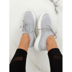 Buty sportowe szare DRADRA. Szare buty sportowe damskie FunKee.pl, bez wzorów, z tkaniny, sportowe. Za 91,99 zł.