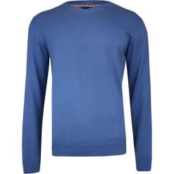 Niebieski Sweter w Serek (V-neck) -Adriano Guinari- Klasyczny, Męski, Błękitny SWADGAW19riviera. Niebieskie swetry męskie Adriano Guinari, m, bez wzorów, z bawełny, eleganckie, z dekoltem w serek, bez kaptura. Za 99,00 zł.